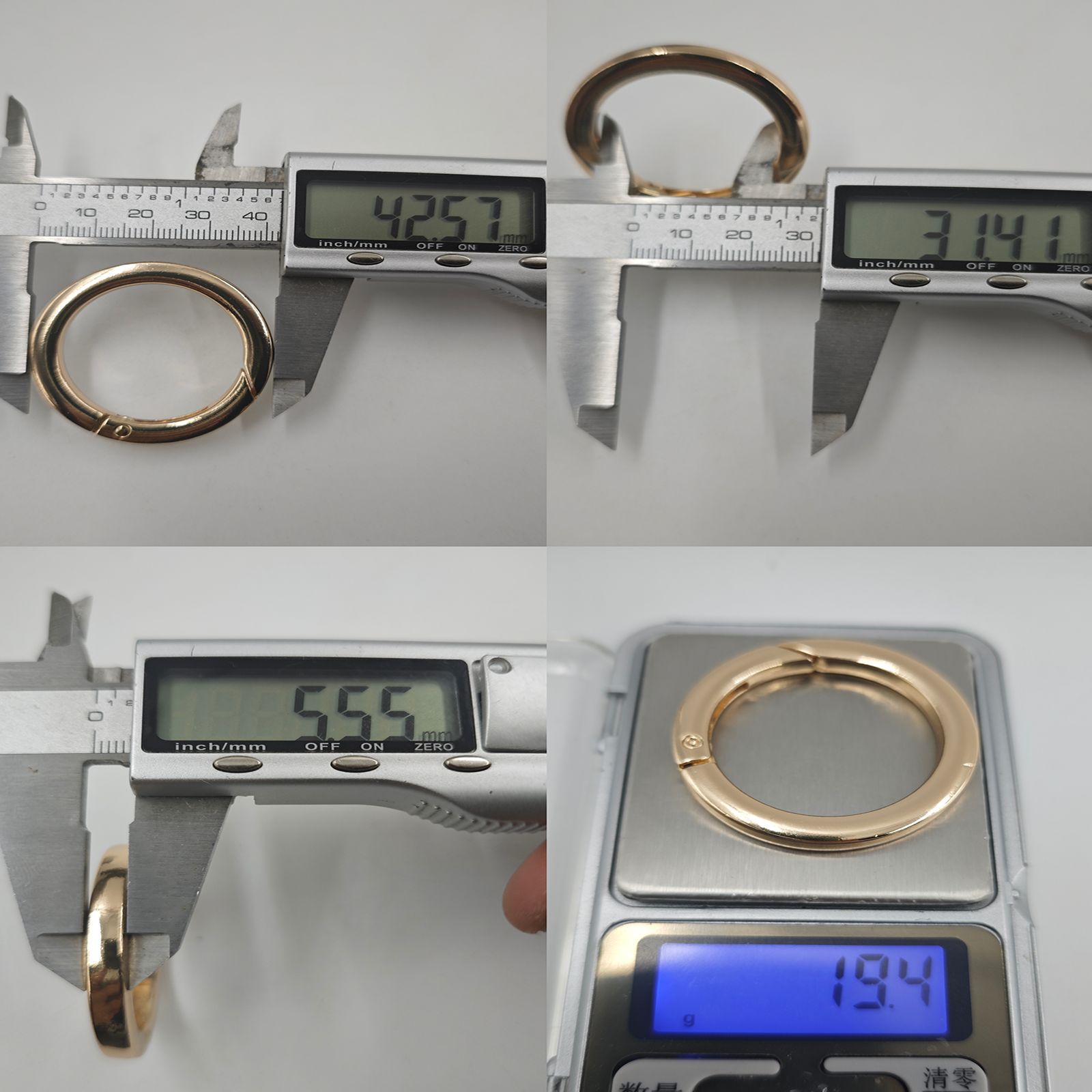 1-inch hanging plated flat wire spring coil diy luggage and bag accessories Open ring key round buckle press alloy spring buckle Application Scenario