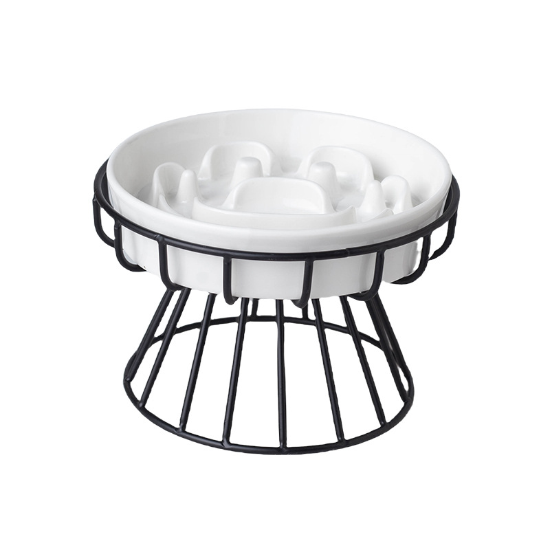 Ceramic slow food bowl to protect the cervical vertebrae, dog bowl to prevent knocking over, small dog and cat food bowl, Amazon anti-choking dog bowl Item Picture
