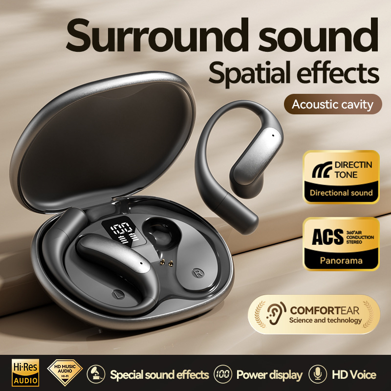 New product M129 Private mold OWS digital display non-in-ear Bluetooth headphones noise-cancelling wireless ear-hook smart headphones factory Specification image