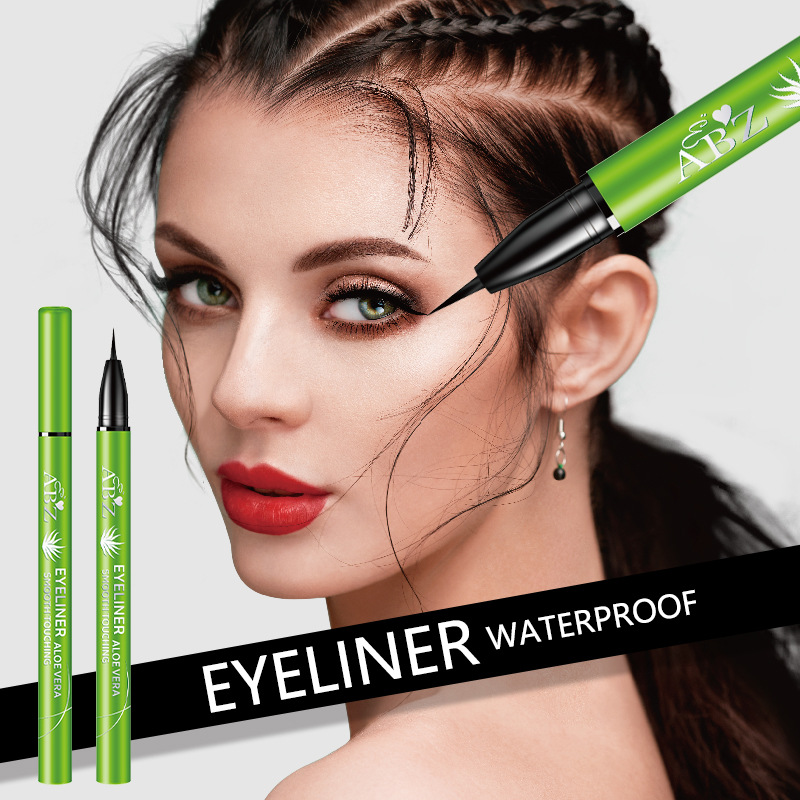 跨境外贸现货ABZ眼线笔防水持久不晕染顺滑芦荟眼线笔彩妆加工批
