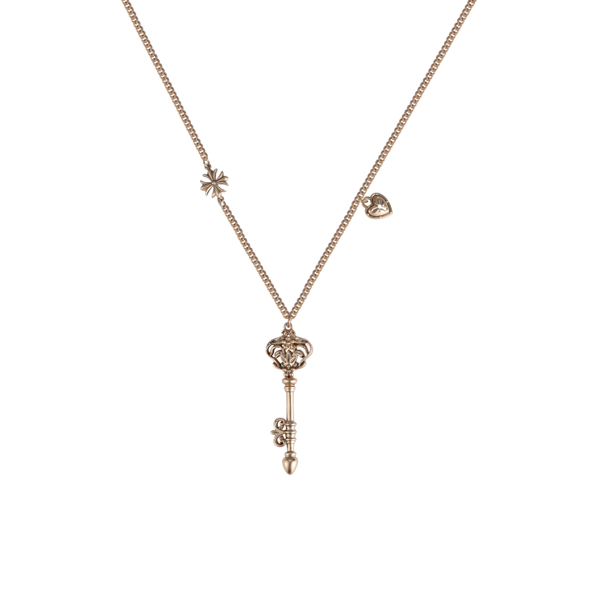 Iris key pendant necklace for women, a niche design with a retro collarbone chain, a light luxury original sweet and cool style necklace Item Picture