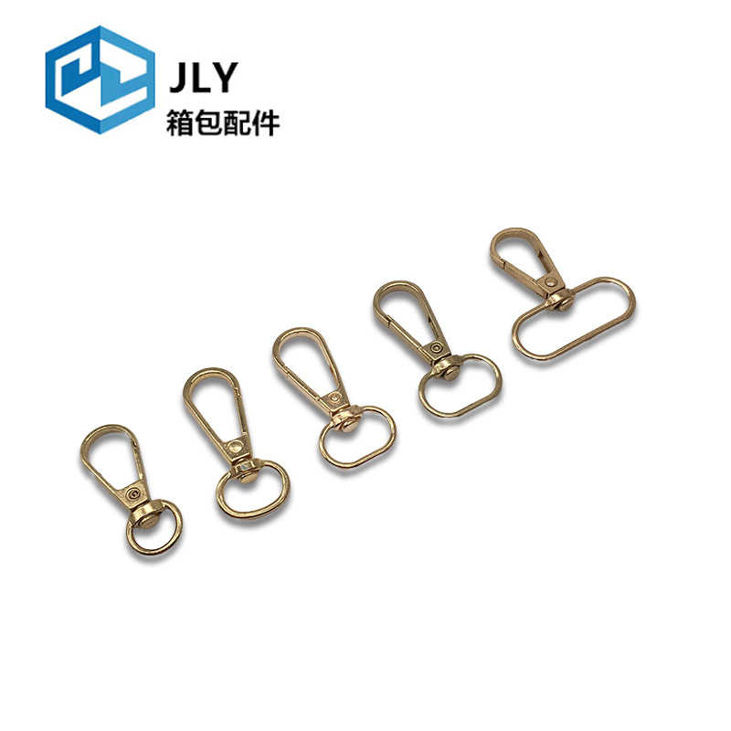 In stock: 3-cent zinc alloy dog buckle bag, shoulder strap, fish mouth buckle, lanyard, webbing, elastic thread, light keychain hook buckle Specification drawing