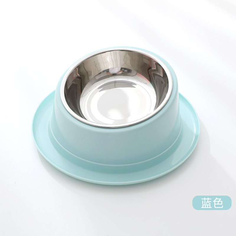 批发马卡龙倾斜防蚁礼帽形猫碗斜口健康饮食防滑猫咪宠物碗PP食盆白底实物图