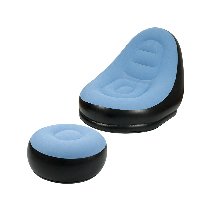 Outdoor inflatable sofa chair, portable camping Internet celebrity, thick velvet lazy sofa, bedroom home leisure folding bed Item Picture