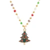 Wholesale of new European and American crystal stainless steel Santa Claus Christmas tree pendant necklaces and women's accessories for cross-border exclusive supply Item Picture