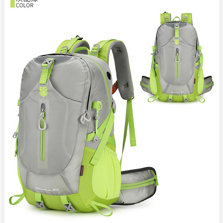 Cross-border outdoor hiking and mountaineering backpack: 40-liter large-capacity floating back plate waterproof men's and women's sports backpack Item Picture