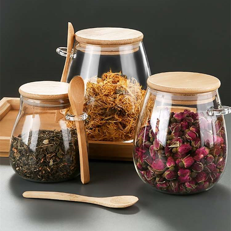 علب كبيرة من علب الحبوب الخفيفة ذات السعة الشفافة مع علب مختومة زجاجية مع علب من علب الشاي details Picture