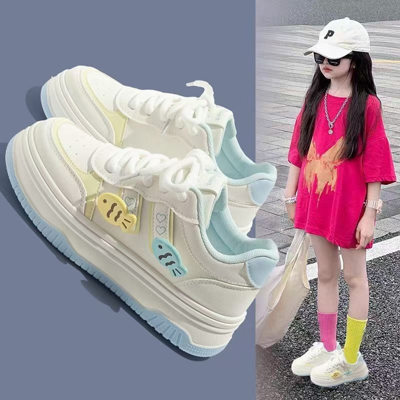 Girls' board shoes, children's stylish white sneakers 2026 Spring and Autumn new style, versatile children's sports shoes, girls' casual shoes Specification image