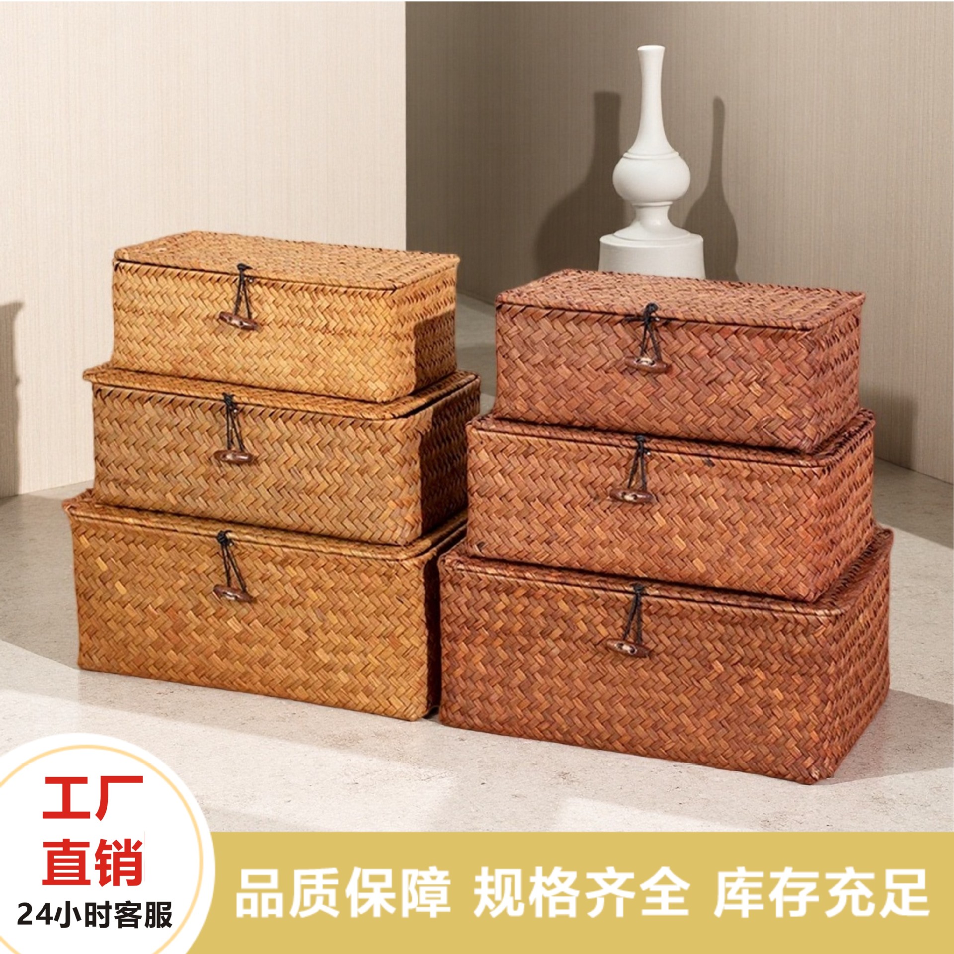 百纳箱棉麻编织收纳盒布艺抽屉式收纳箱收纳