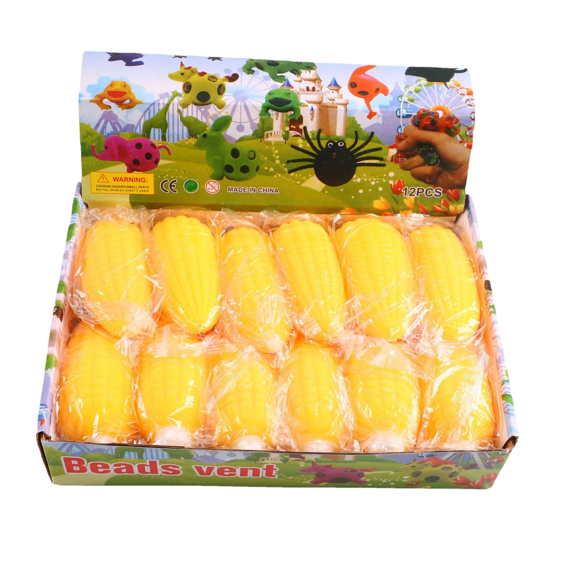 Korean version of stress-relieving simulation corn, pinching fun food toys, venting corn cobs for stress relief, tofu balls for pranks and mischief Item Picture