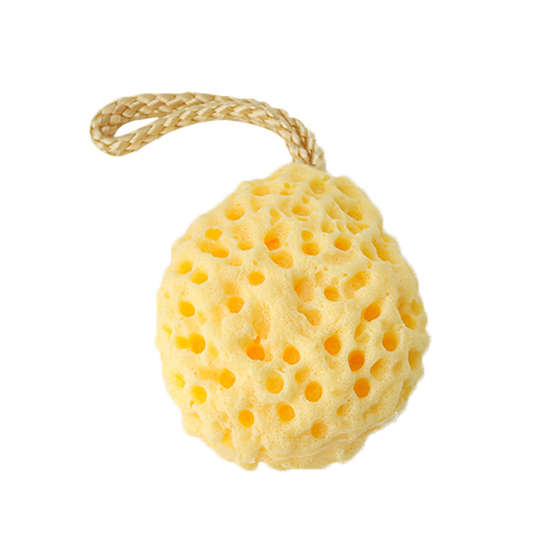 Japanese-style honeycomb bath ball, household with lanyard, high appearance level cheese bath ball, soft sponge, bubble scrubbing bath flower Item Picture