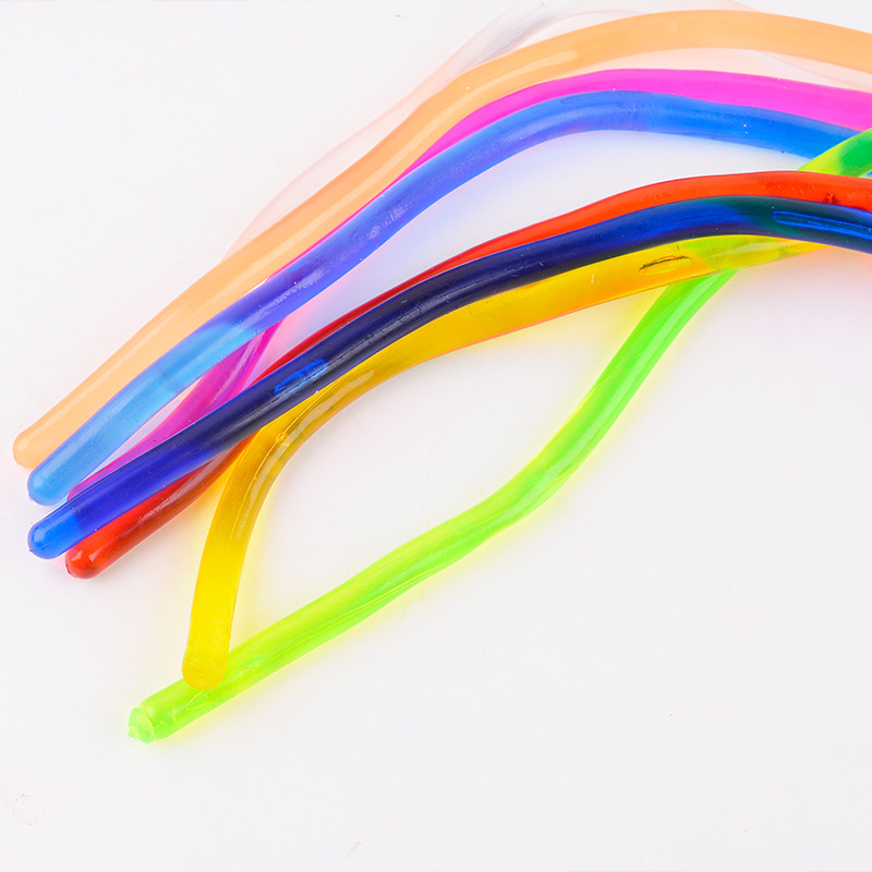 Cross-border color visual sensory stress relief tpr noodles, elastic rope, tension rope, release stress relief, cheerleading toys Specification image