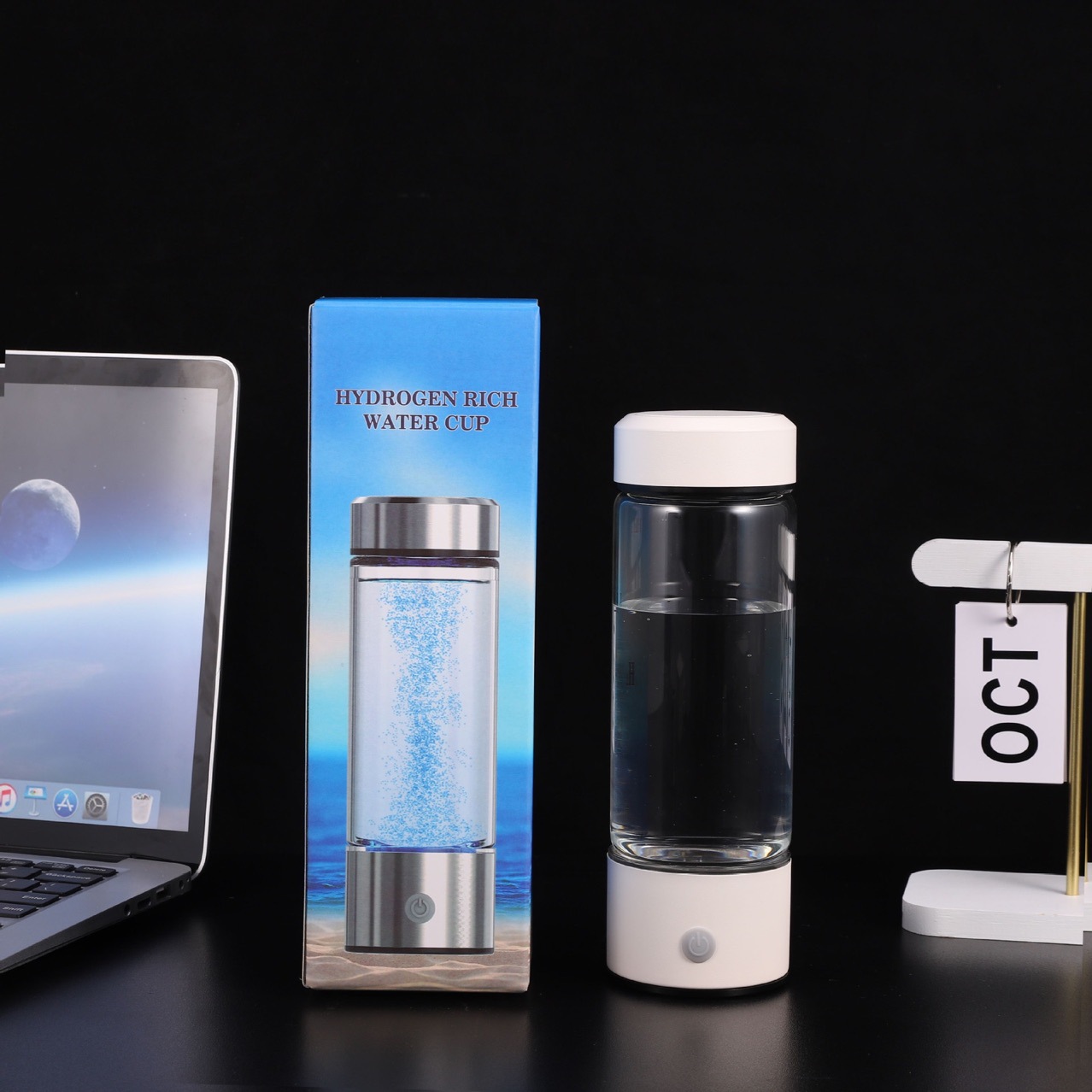 Factory hydrogen-rich water cups, hydrogen water, hydrogen-oxygen separation, sales gift cups, electrolytic weak alkali glass cups, health water cups Specification image