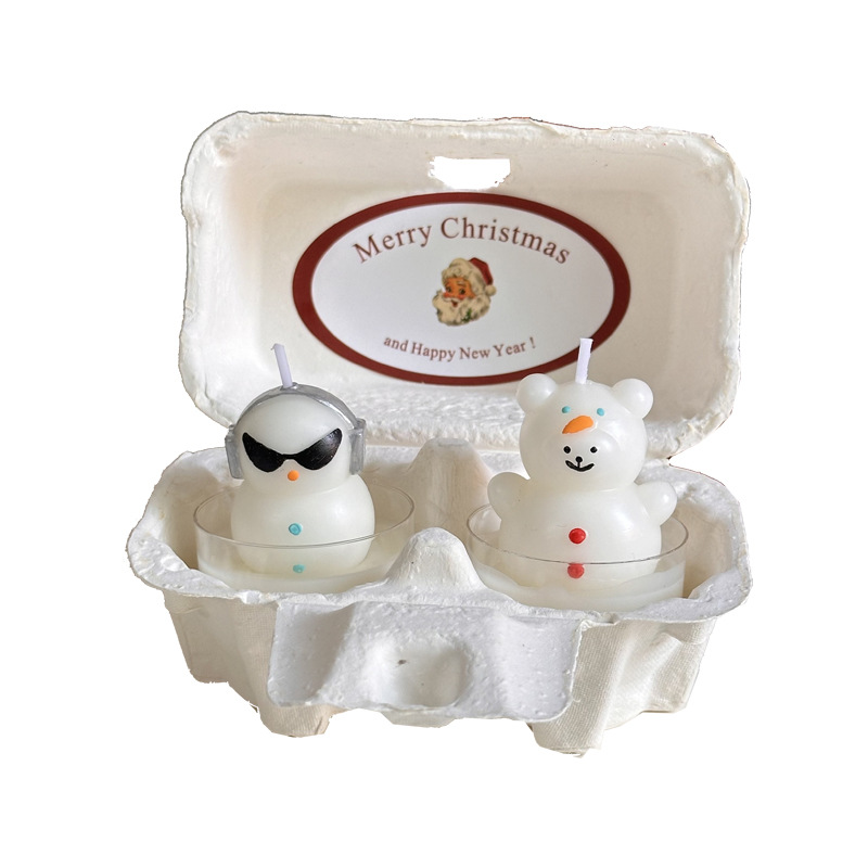 Cute Hand-Painted Scented Tea Candles, Snowmen, Winter Atmosphere Ornaments, Photo Props, Festival Gifts For Christmas Item Picture
