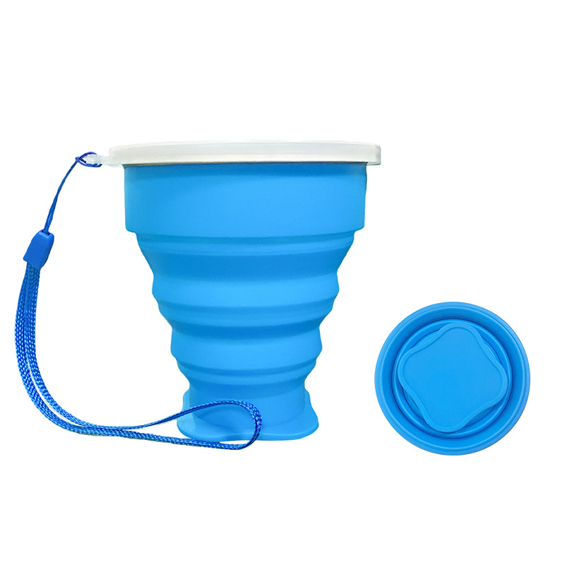 Portable silicone folding water cups for mothers and babies, retractable folding cups for brushing teeth, drinking water and rinsing, hot sales in stock and wholesale Item Picture