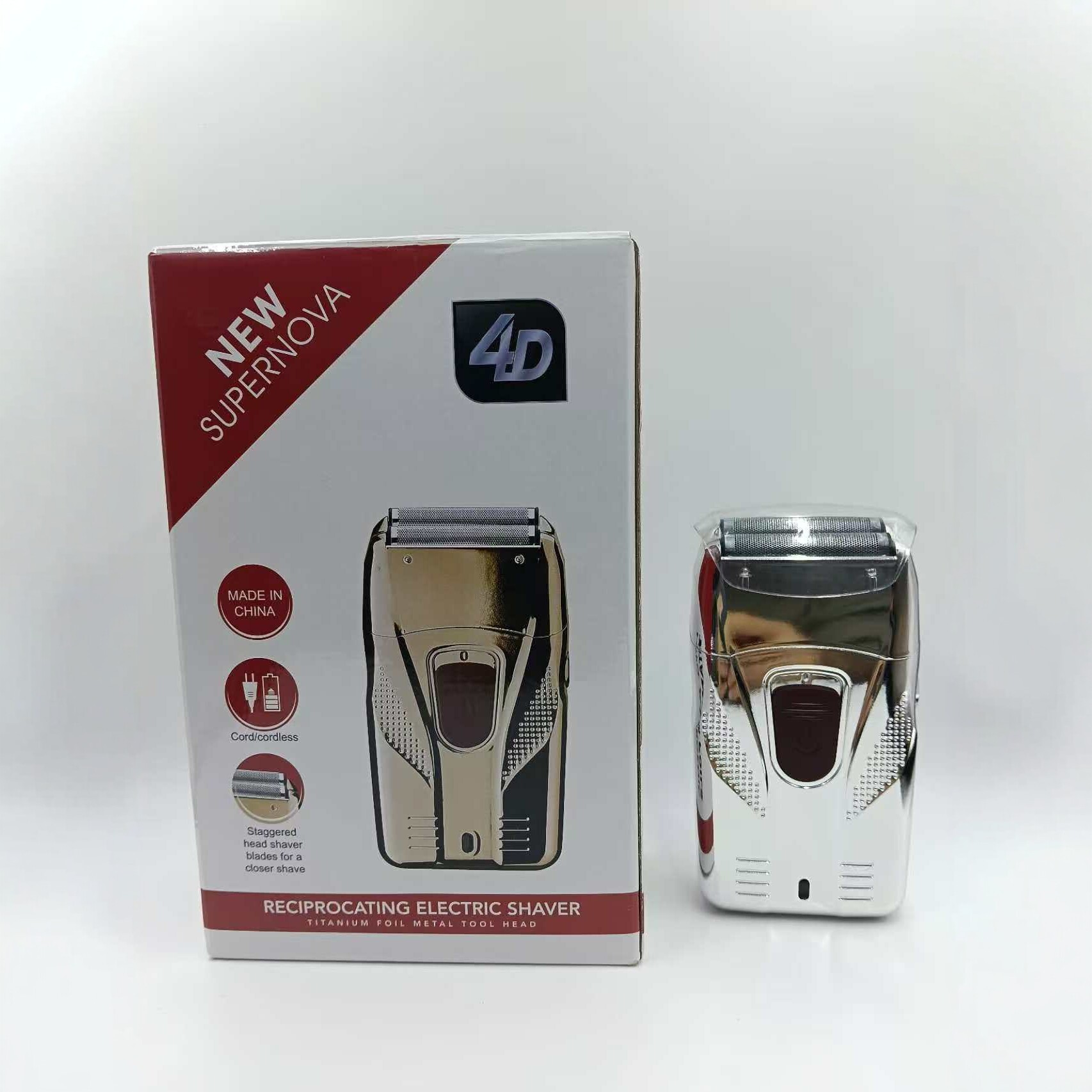 4D往复式电动剃须刀男士充电便携水洗剃胡刀油头雕刻理发神器