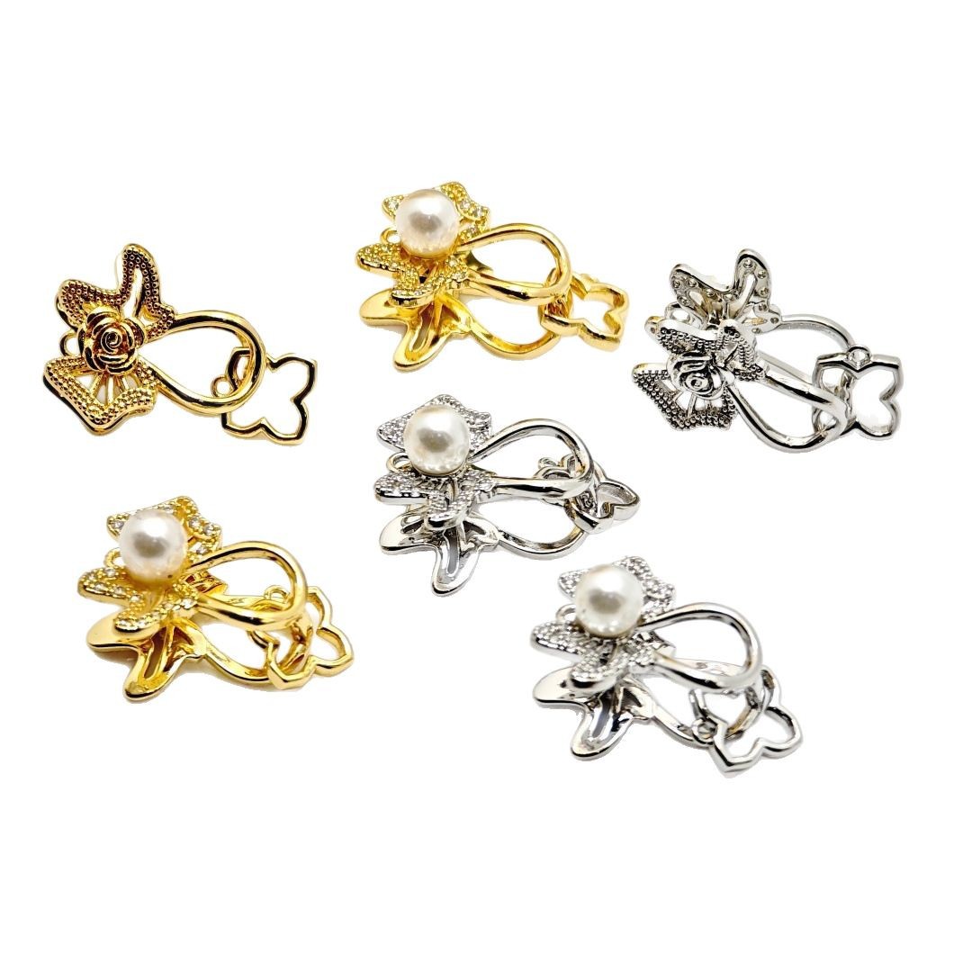 Pearl necklace clasp, butterfly petal clip clasp, spring elastic press clasp, handcrafted end clasp, sweater chain diy accessories Item Picture