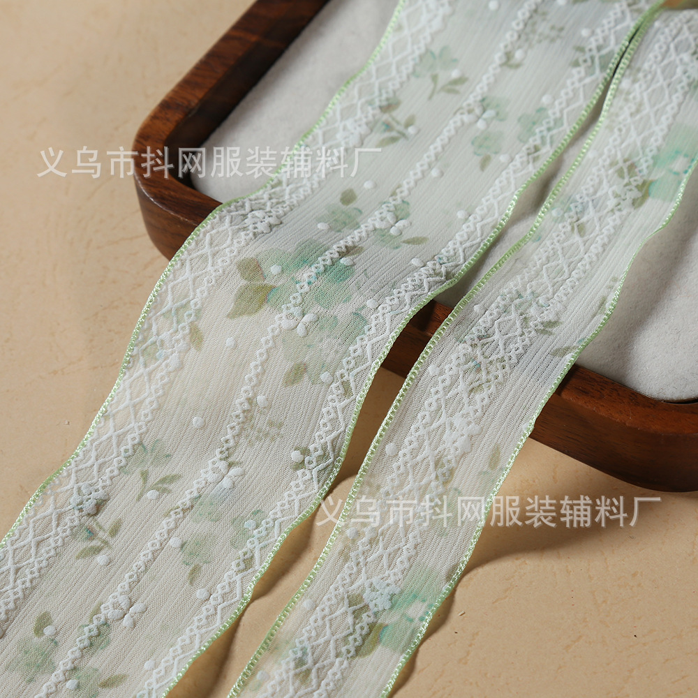 2.5- 5cm floral lace floral fabric ribbons, clothing headwear, flower packaging, hair clips, diy accessories details Picture