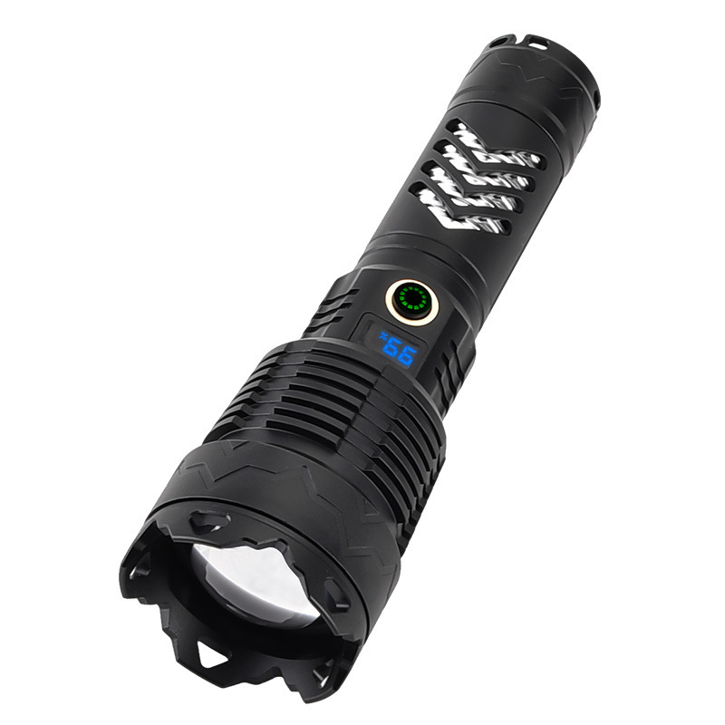 The new cross-border P70 LED flashlight with battery level display, retractable strong light, long battery life and aluminum alloy Application Scenario
