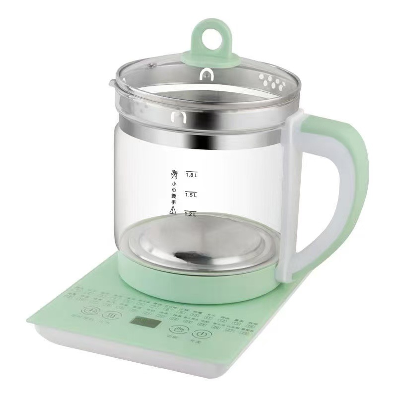 养生壶多功能电热水壶烧水花茶壶办公室煎药壶玻璃煮花茶外贸礼品白底实物图