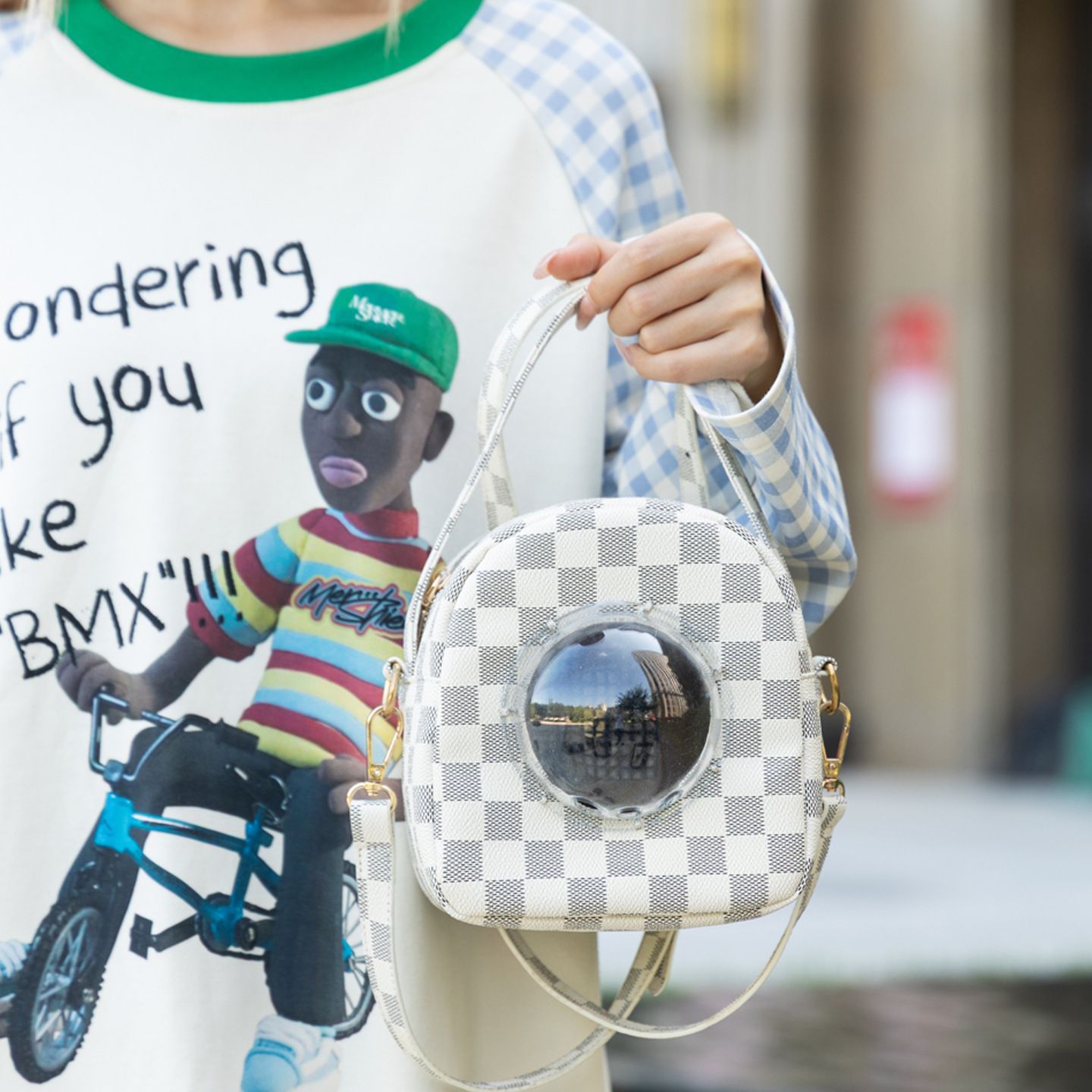 Pet bag, lightweight, small and exquisite, pet water bottle, DIY doll, eye spirit parrot, outdoor plush toy, embroidery piece Specification image