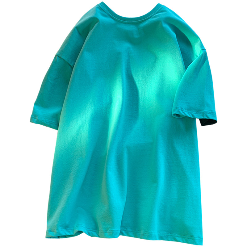 2003 Upgraded 100% pure cotton short-sleeved T-shirt for men and women, a basic solid white T-shirt base layer for summer Item Picture