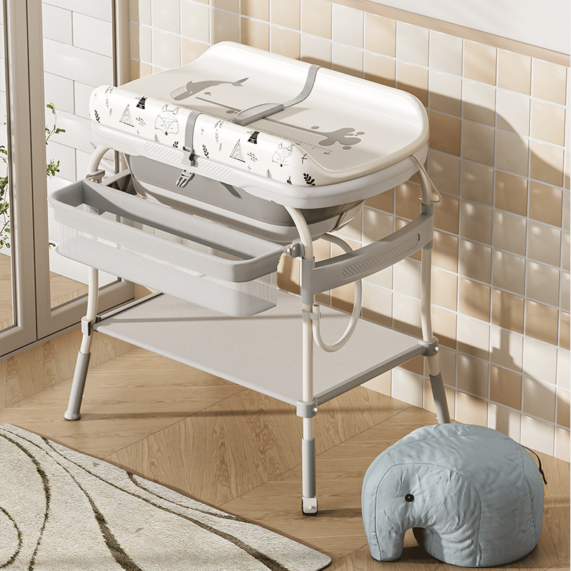 Changing table, baby care table, newborn diaper changing, massage and touch table, bathing and washing integrated with rollers