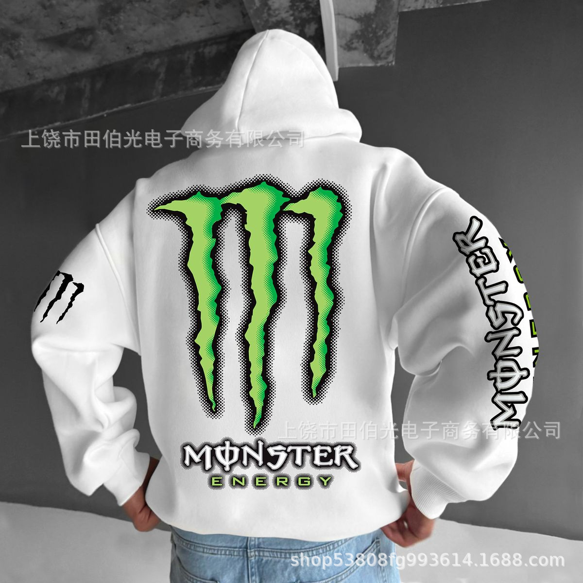 2024潮牌新款跨境魔抓印花秋冬款男士连帽卫衣保暖新颖休闲时尚