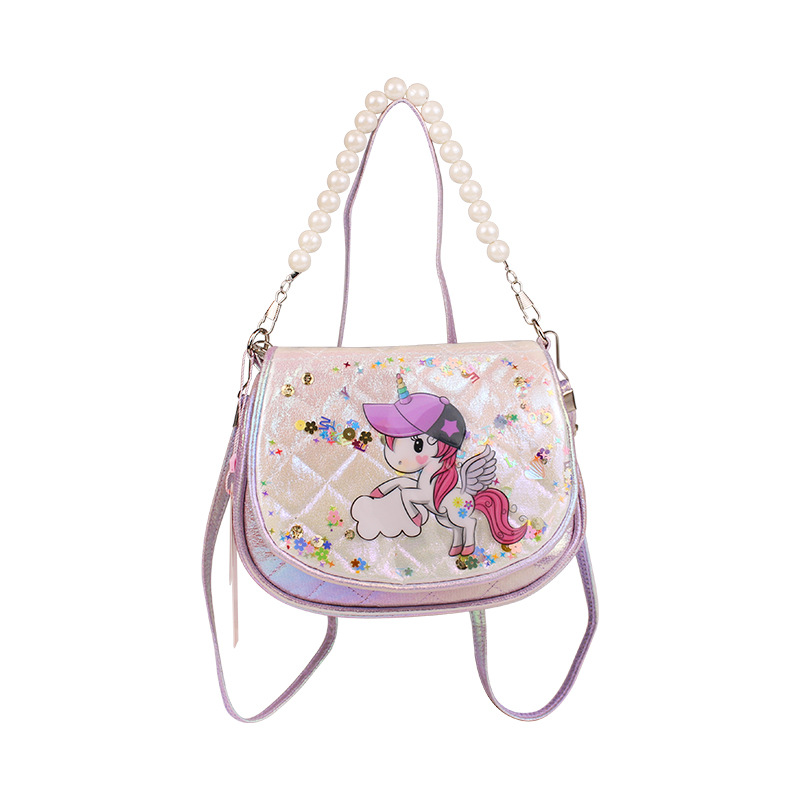 Cartoon unicorn-shaped children's crossbody bag for girls, cute outdoor fashion mini Korean version crossbody bag handbag Item Picture