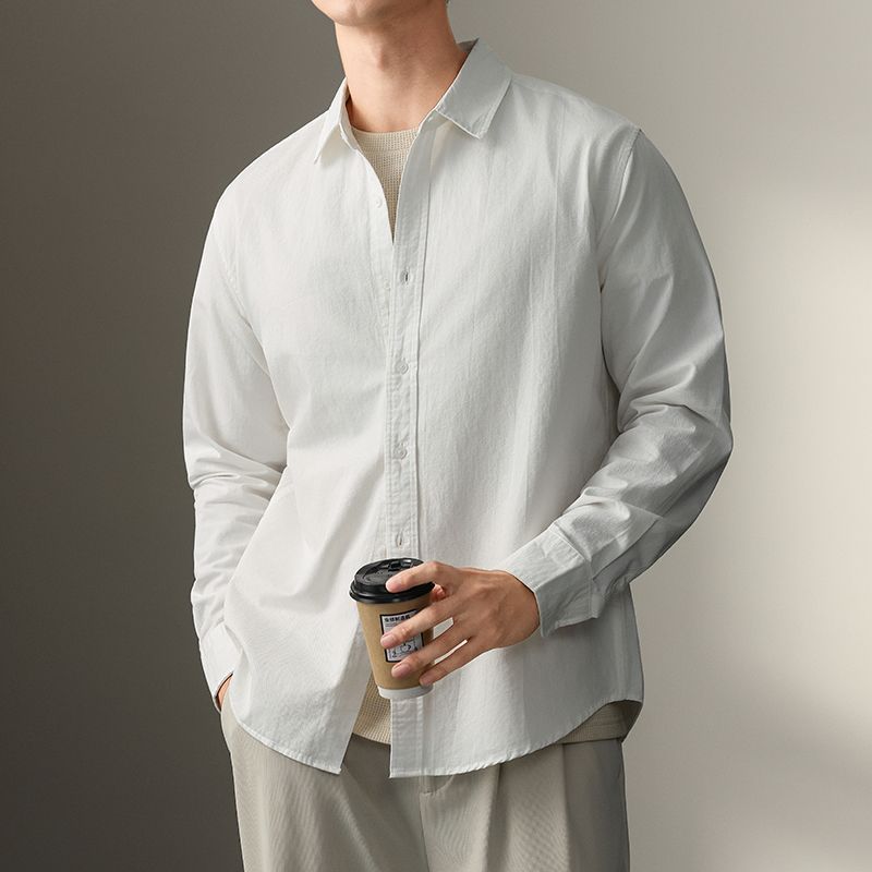 衬衫纯棉磨毛/男士格子衬衣/职业装/男服装/校服细节图