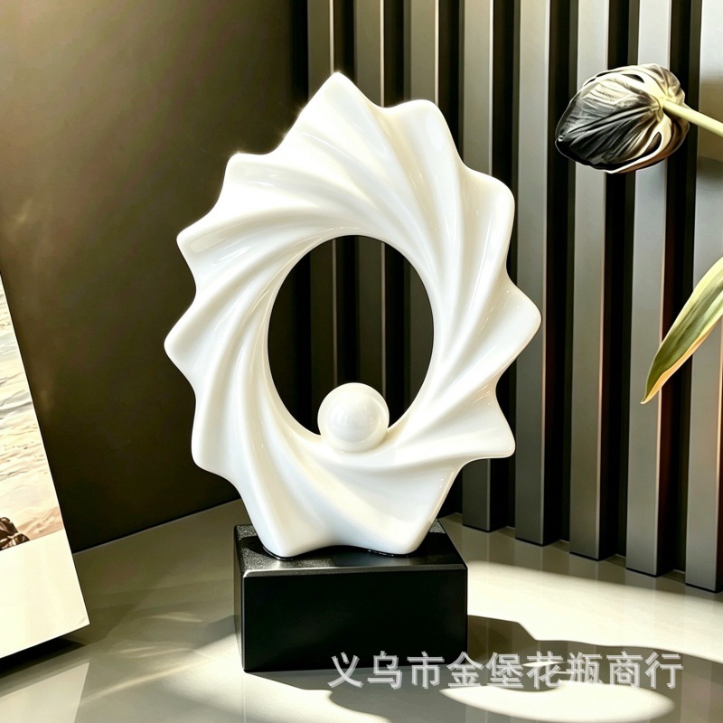 European abstract streamlined ornaments, black base, light luxury decoration, multiple colors to choose from