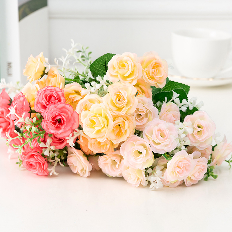 Dove artificial rose artificial flower living room dining table decoration flowers and plants, wedding bride's bouquet artificial Korean rose Application Scenario