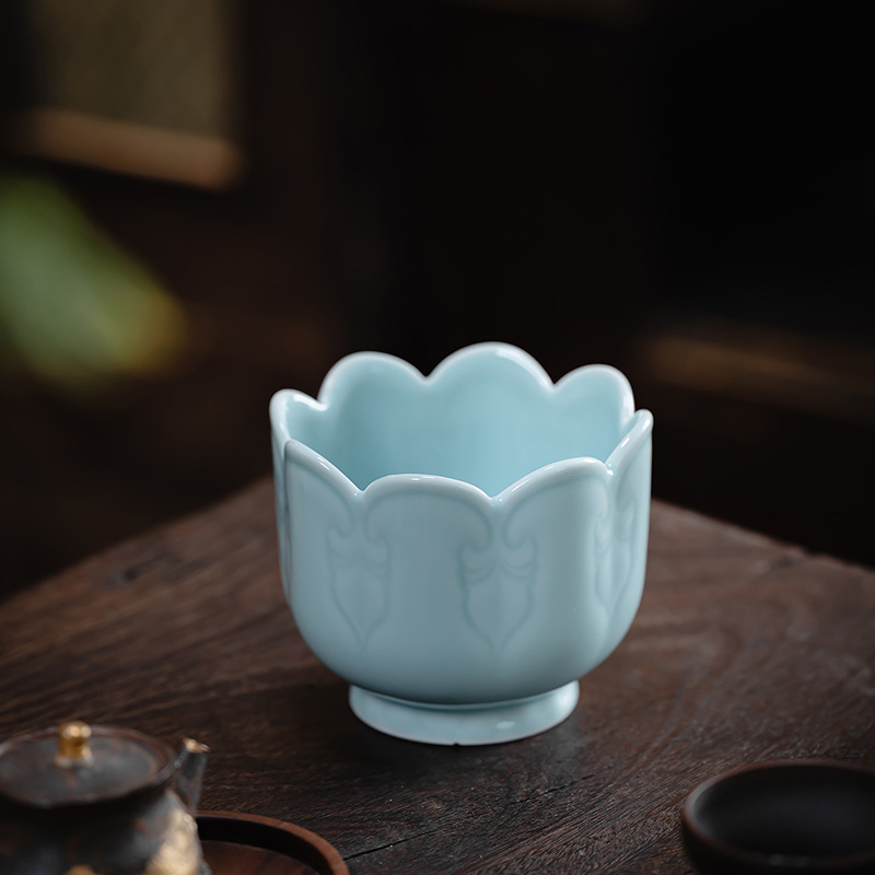 中式复古陶瓷建水功夫茶具零配干泡台茶渣桶禅意茶洗杯洗茶道配件