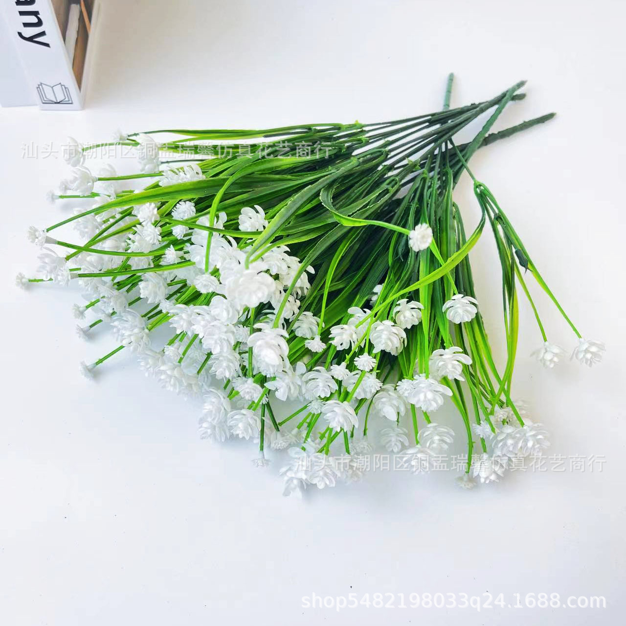 仿真花DIY发饰配件/假花/5朵塑膠花/仿真花/假花批发细节图