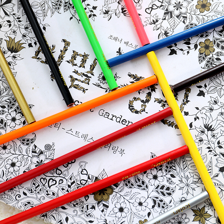 Wooden pencils, round rods, colored pencils, paint rods, doodle pens, 7-inch wooden colored pencils, can print logos