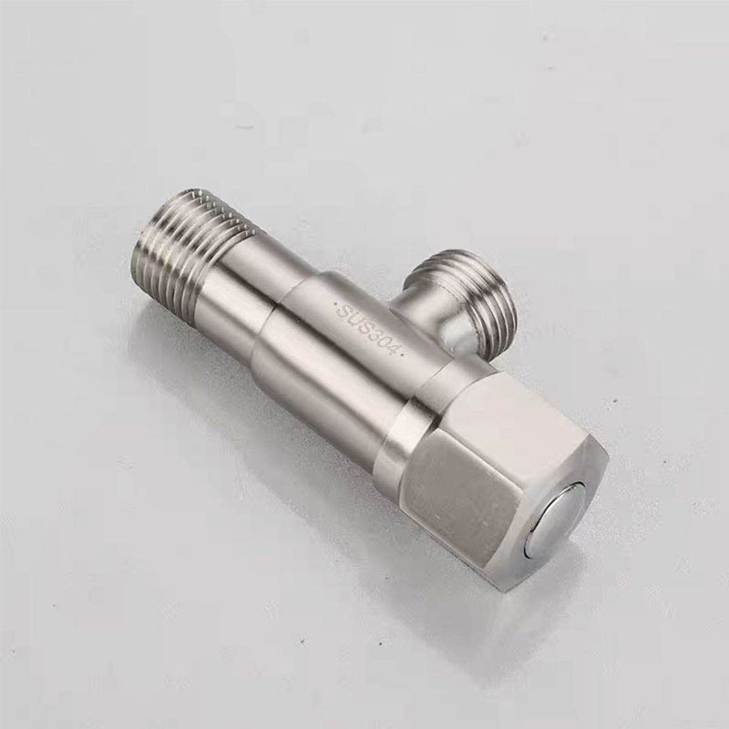 304 stainless steel cold and hot water household extended Angle valve, 4-point toilet stop valve, water heater Angle valve, one inlet and two outlets Specification image