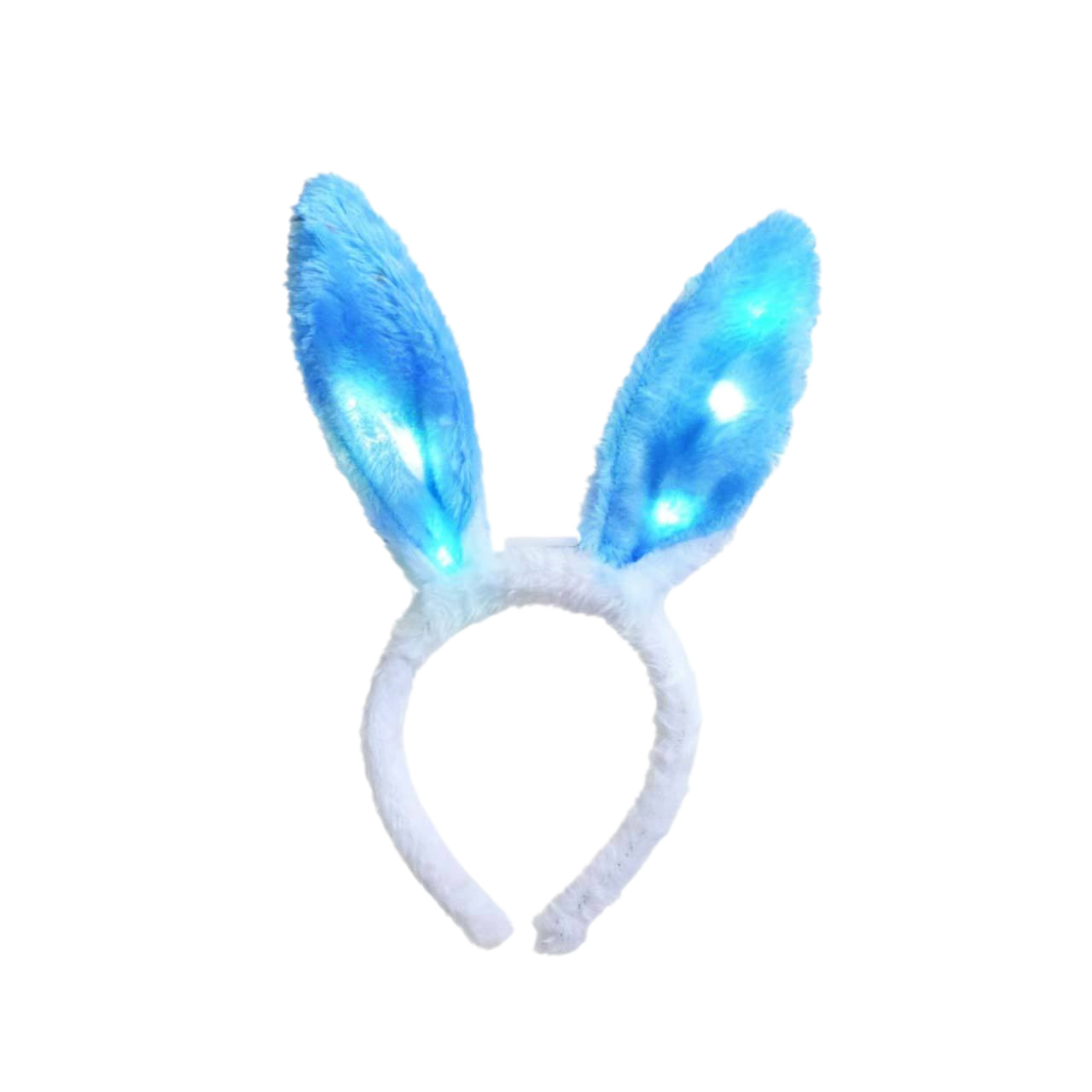 New wholesale glittering rabbit ears, glowing plush rabbit ears, animal headwear and headbands are selling well at night market stalls Item Picture