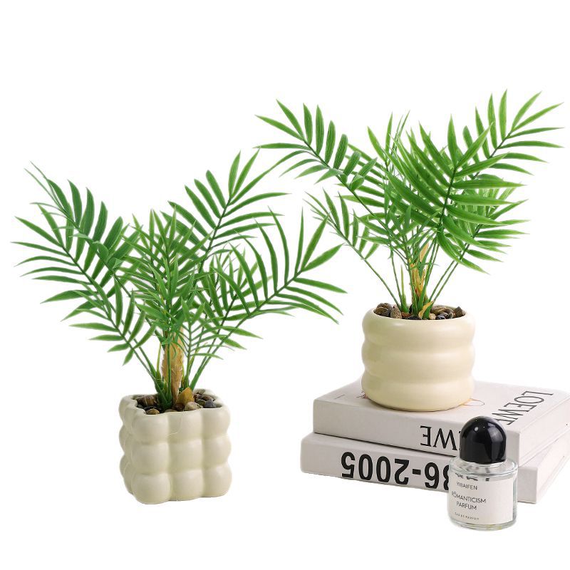 跨境仿真绿植盆栽摆设客厅酒吧假花仿真花摆件高级感花艺装饰品白底实物图