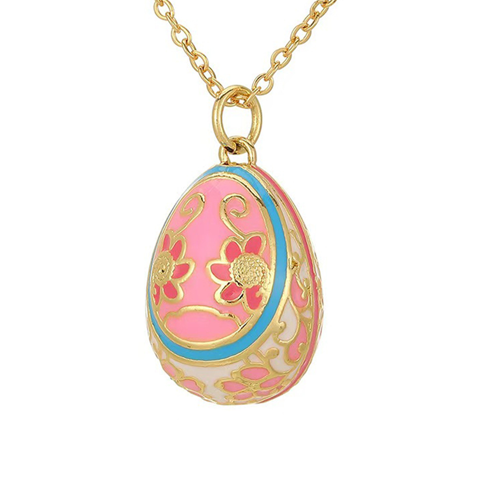 A popular copper-inlaid zircon oil dropper pattern balloon teardrop-shaped egg dinosaur egg exquisite painted accessory in Europe and America Item Picture