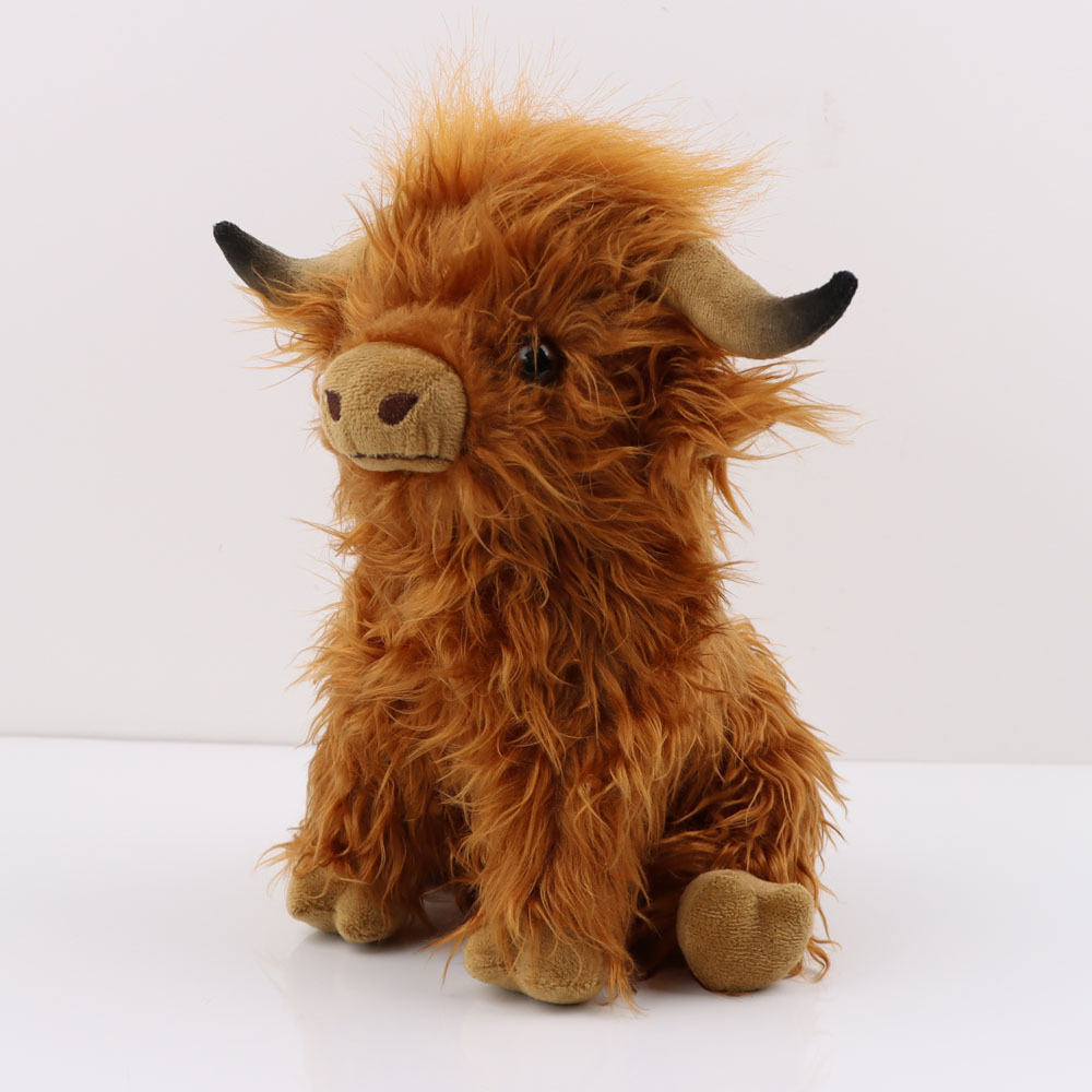 HighlandCow Cute Scottish HighlandCow plush toy, Cow Breathing Series Gift Music figurine Specification image