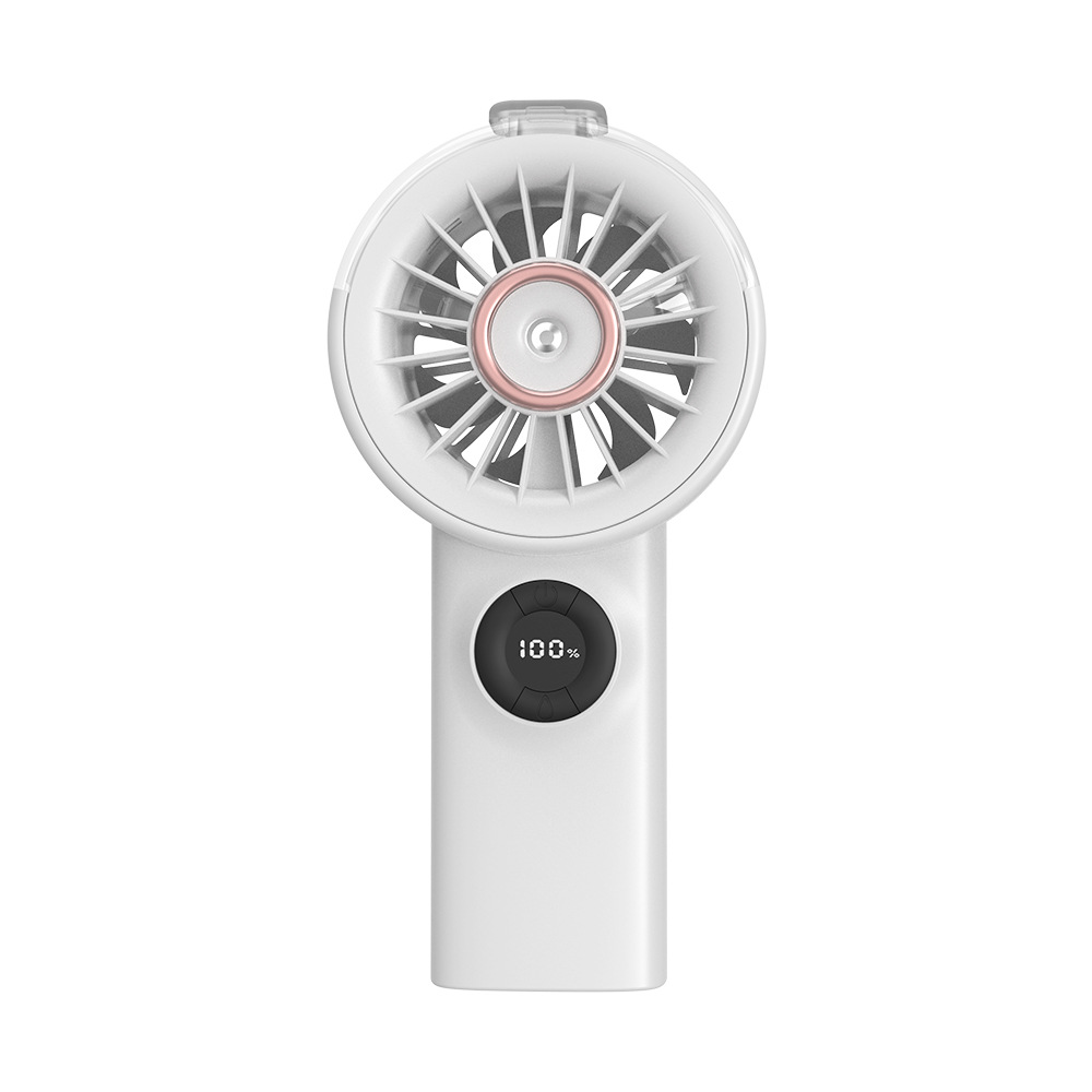 New portable handheld spray fan, outdoor mobile phone emergency charging, humidifying and cooling desktop fan Item Picture