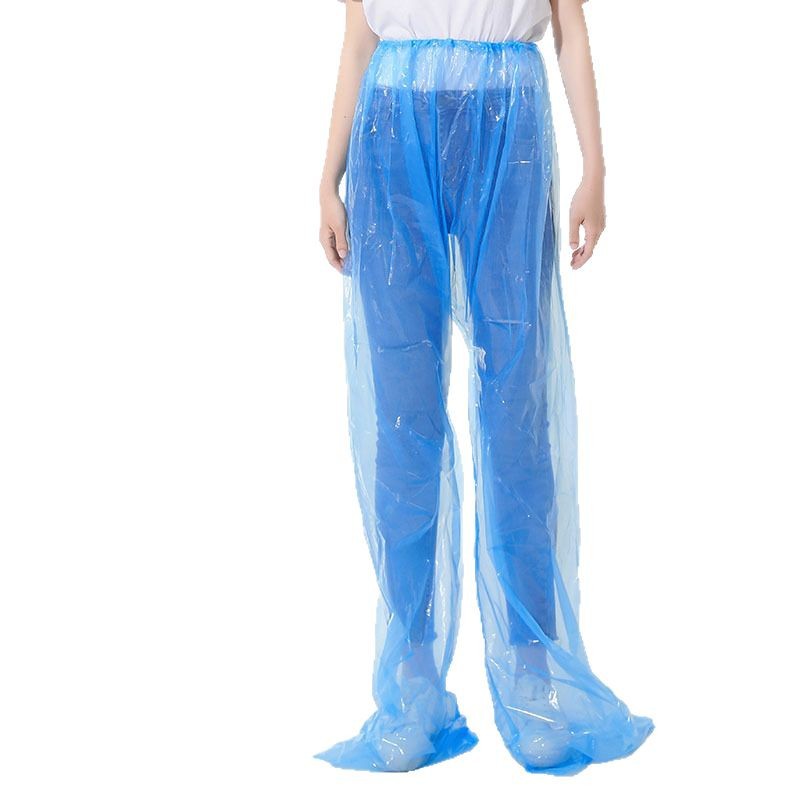 包脚一次性雨裤下半身雨鞋鞋套下雨天电动车防水雨衣防雨裤批发白底实物图