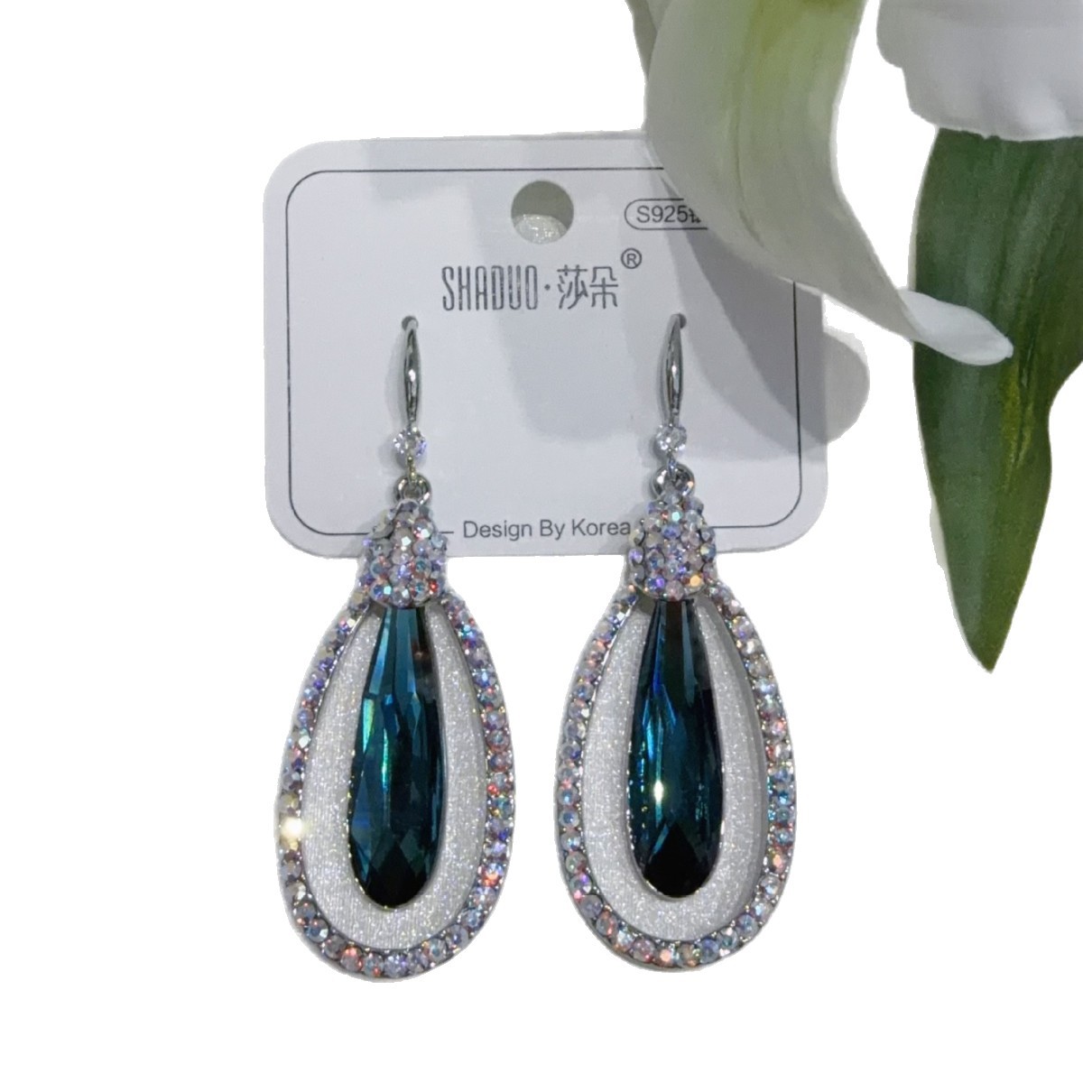 饰品/耳饰/耳环/珍珠耳环/大圈耳环925白底实物图