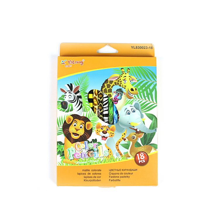 Special supply of 12-color, 18-color and 24-color hexagonal rod coated colored pencils for cross-border trade Item Picture