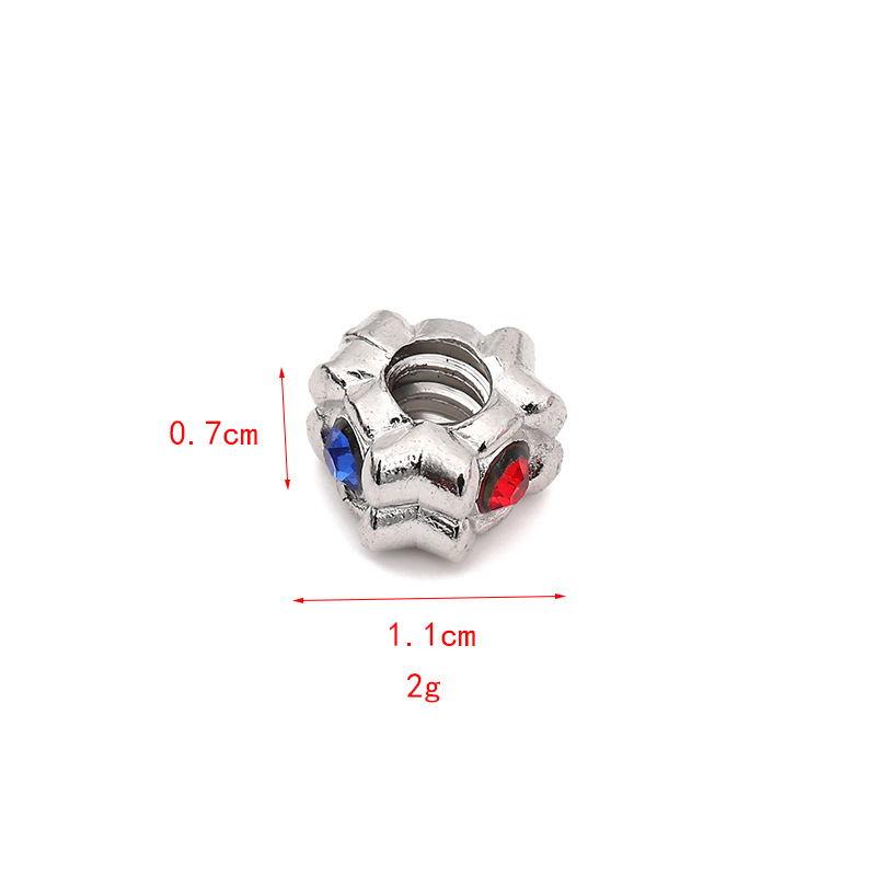 Retro silver micro-inlaid zircon beads, handcrafted diy bracelets, keychains, jewelry accessories, wholesale in stock Item Picture