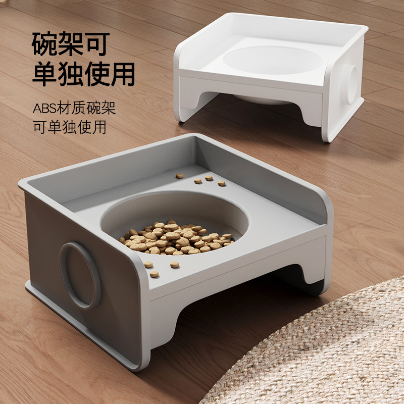 Pet square cat bowl stand dining table, can be spliced with dog bowls, cat food bowls, ceramic pet bowls, water bowls, food, leak-proof and neck protection Application Scenario