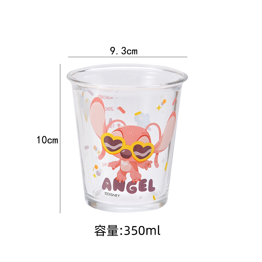 Creative cartoon Teddy glass cup, glass slanted and inverted mouth cup, cute gift drinking cup, pattern Angel cup Item Picture