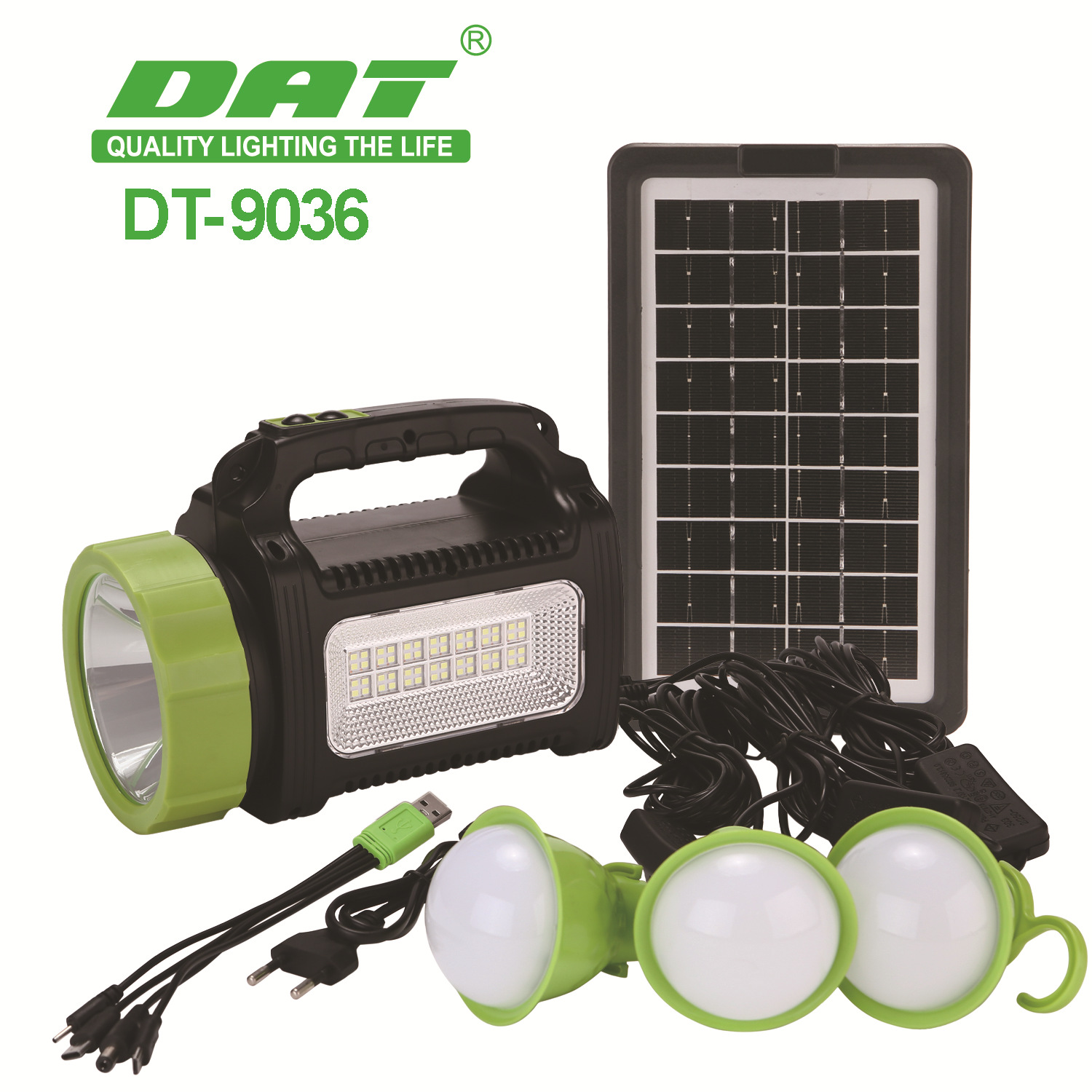DT-9036太阳能照明小系统便携式50W户外照明LED可应急充电野营