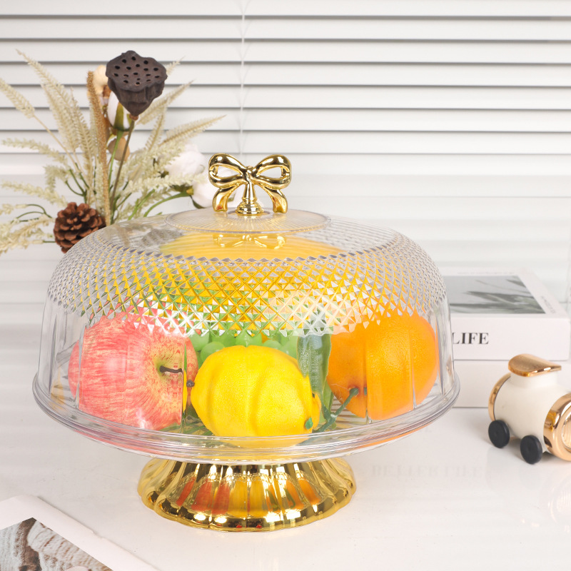 Fruit plate, home living room coffee table, creative rotating fruit plate, dessert stand, display rack, buffet stand, pastries, cakes and fruits Specification image