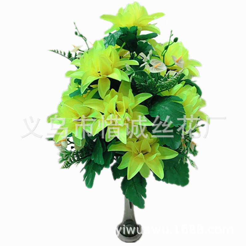 Cheap and elegant funeral supplies for visiting graves and paying respects during the Qingming Festival, including 18 pieces of preserved and artificial flowers for tomb-sweeping Specification image